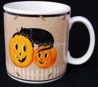 Sakura Warren Kimble PUMPKIN DREAMS Coffee Mug - BROWN